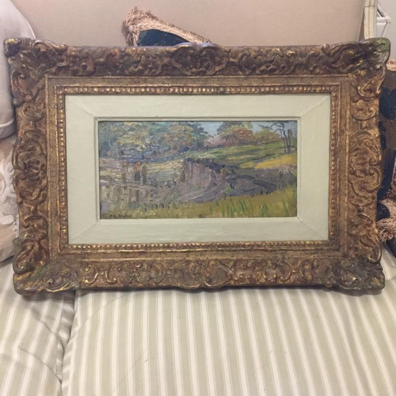 C1900 French Oil on Canvas Original Frame