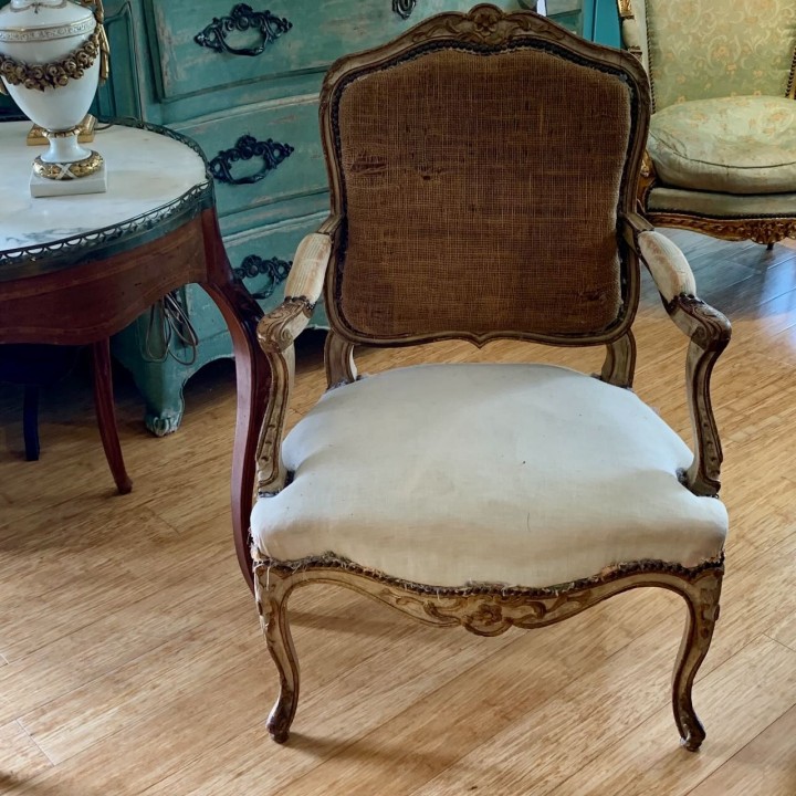 French Louis XV Style Fauteuil