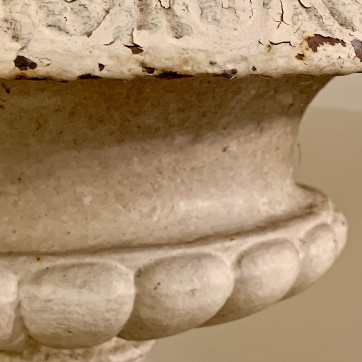 PAIR C19th French Cast Iron Urns