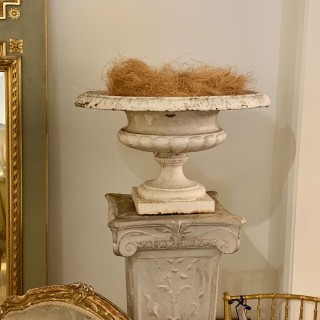 PAIR C19th French Cast Iron Urns