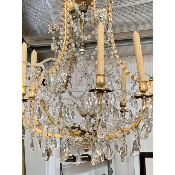 C19th French Chandelier in Crystal