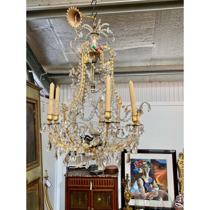 C19th French Chandelier in Crystal