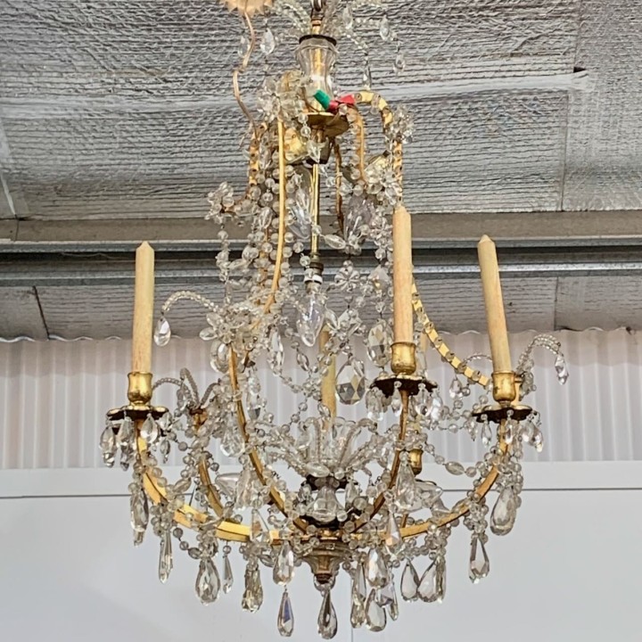 C19th French Chandelier in Crystal