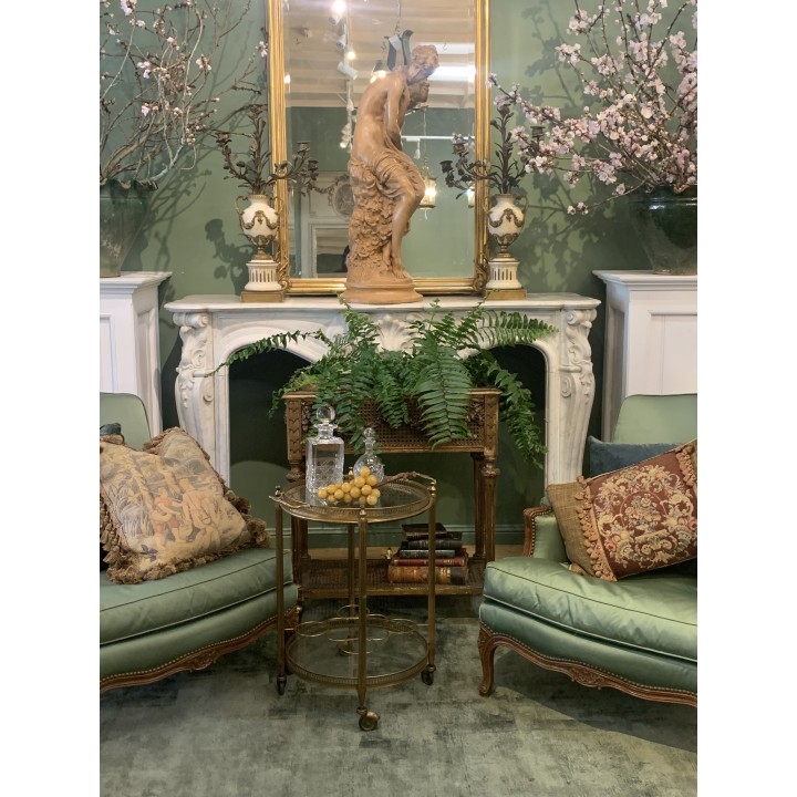 C19th French White Marble Fireplace Louis XV Style
