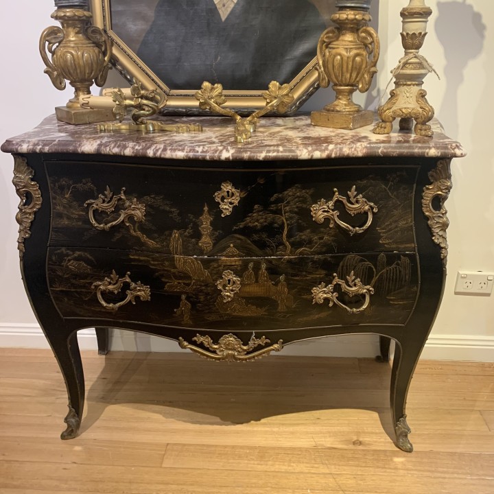 Early C20th French Chinoiserie Chest of Drawers Louis XV Style