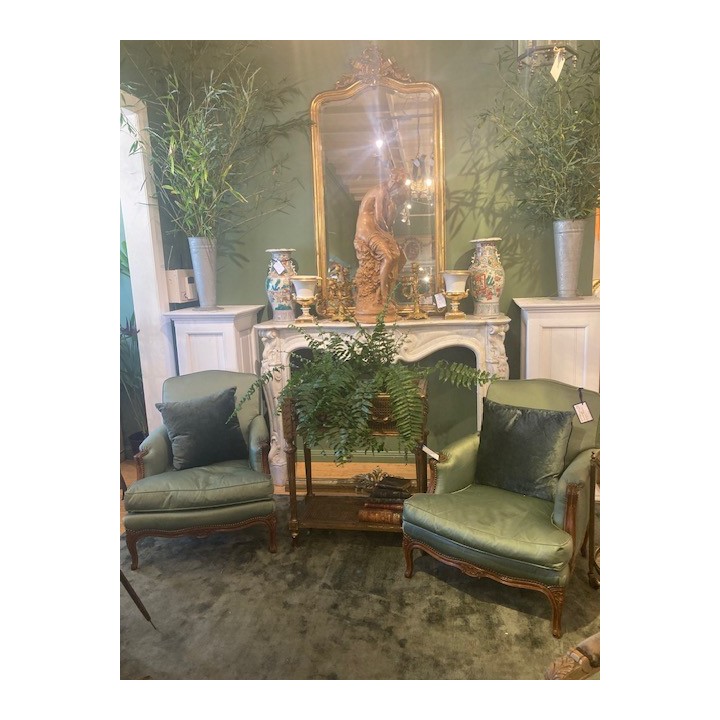 French Napoleon III C19th Water Gilded Mantle Mirror