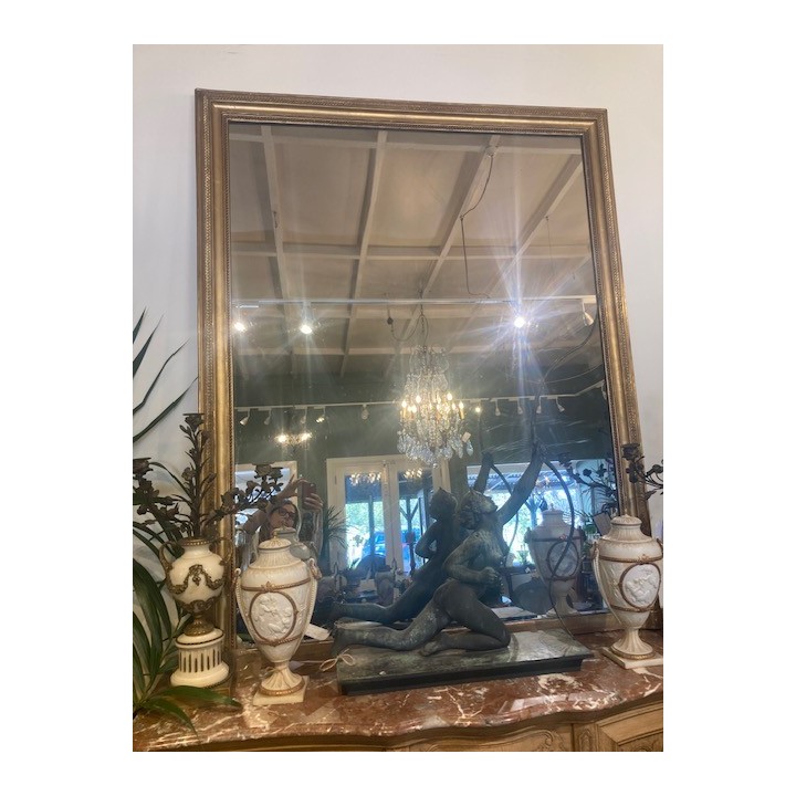 French C19th Napoleon III Gilded Mirror Large