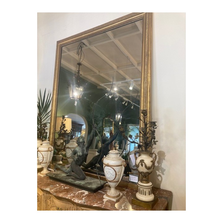 French C19th Napoleon III Gilded Mirror Large