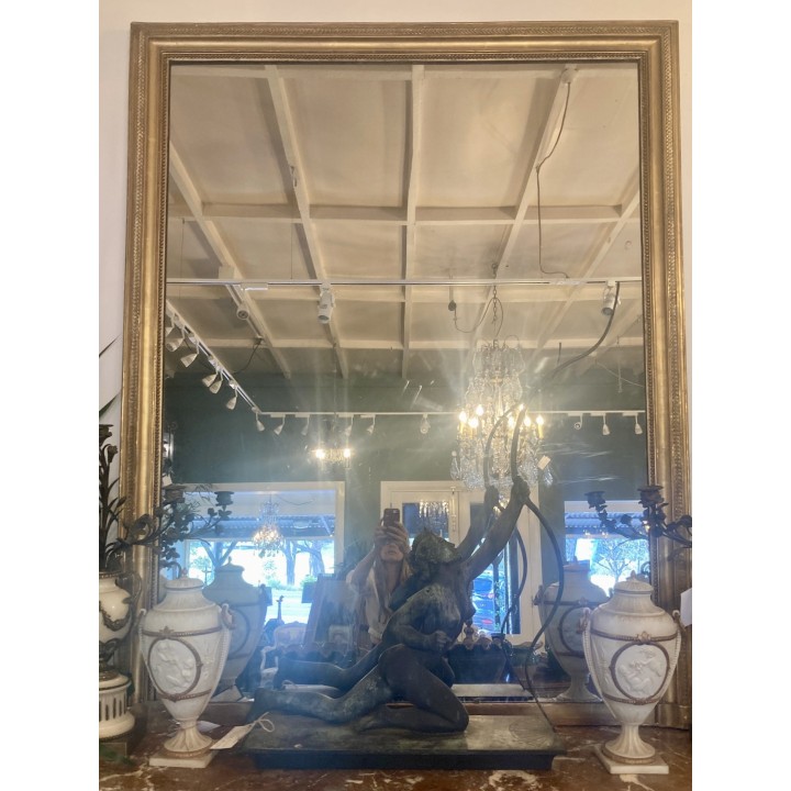 French C19th Napoleon III Gilded Mirror Large