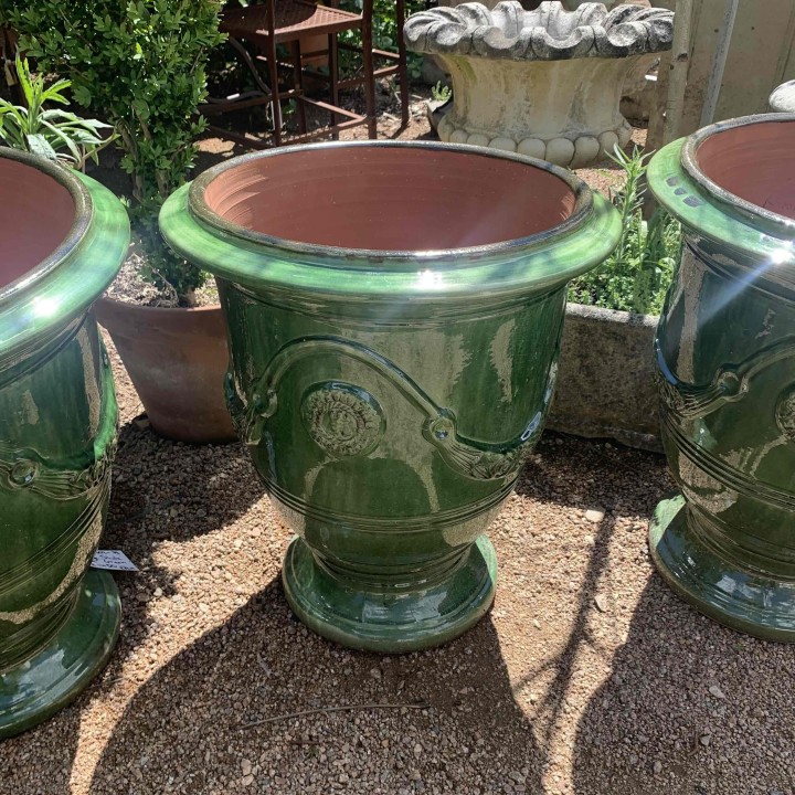 French Anduze Green Pots NEW La Madelaine Poterie EACH
