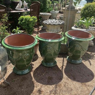 French Anduze Green Pots NEW La Madelaine Poterie EACH