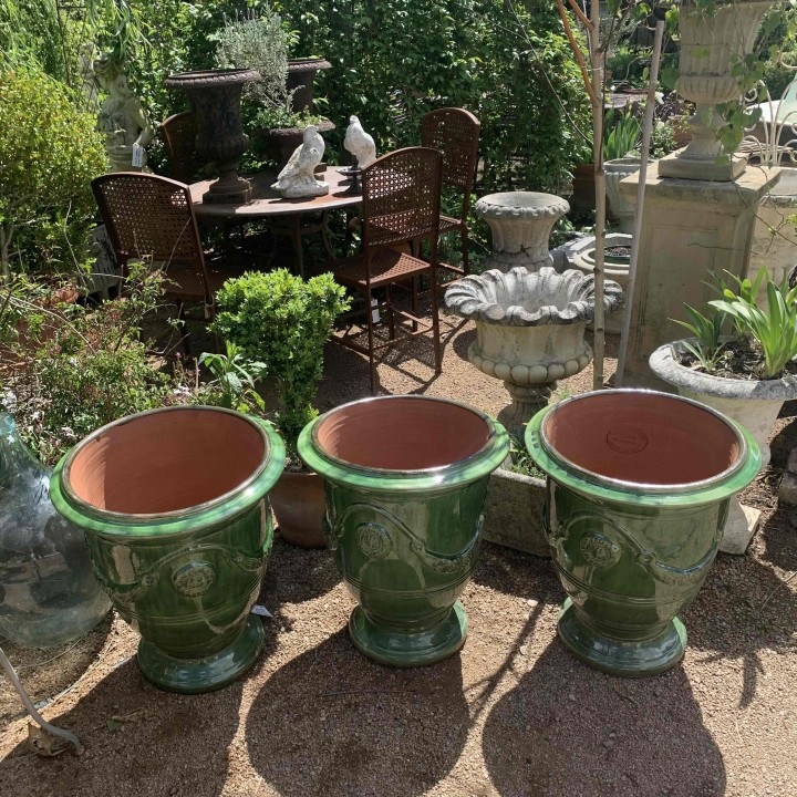 French Anduze Green Pots NEW La Madelaine Poterie EACH