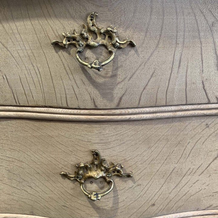 C18th-C19th Wash Oak Chest of Serpentine drawers