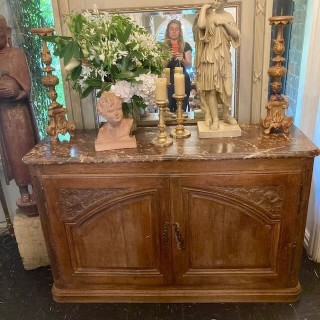 C18th French Buffet with Original Faux Marble Finish Top