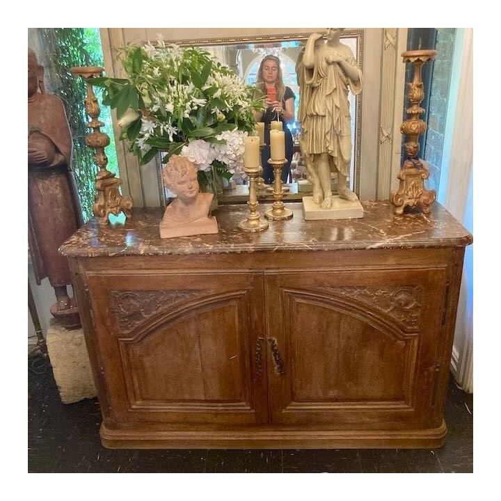 C18th French Buffet with Original Faux Marble Finish Top
