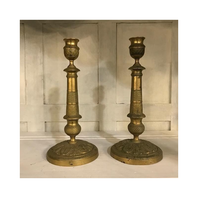 C19th Napoleon III Bronze Candleholders