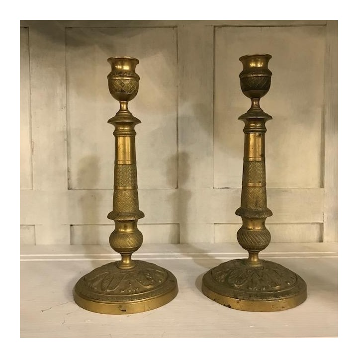C19th Napoleon III Bronze Candleholders